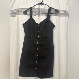 Forever 21 Black Button-Front Mini Dress